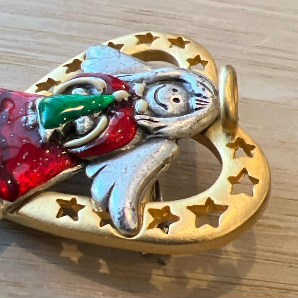 Starry Heart Happy Angel Christmas Holiday AJMC Pin Brooch - Picture 3 of 8